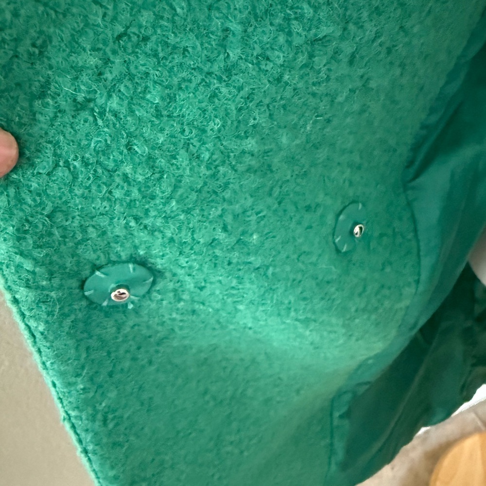 Beautiful Vintage Boucle Knit COAT SZ M Fabulous Buttons Kelly Green Gorgeous! - Picture 11 of 15